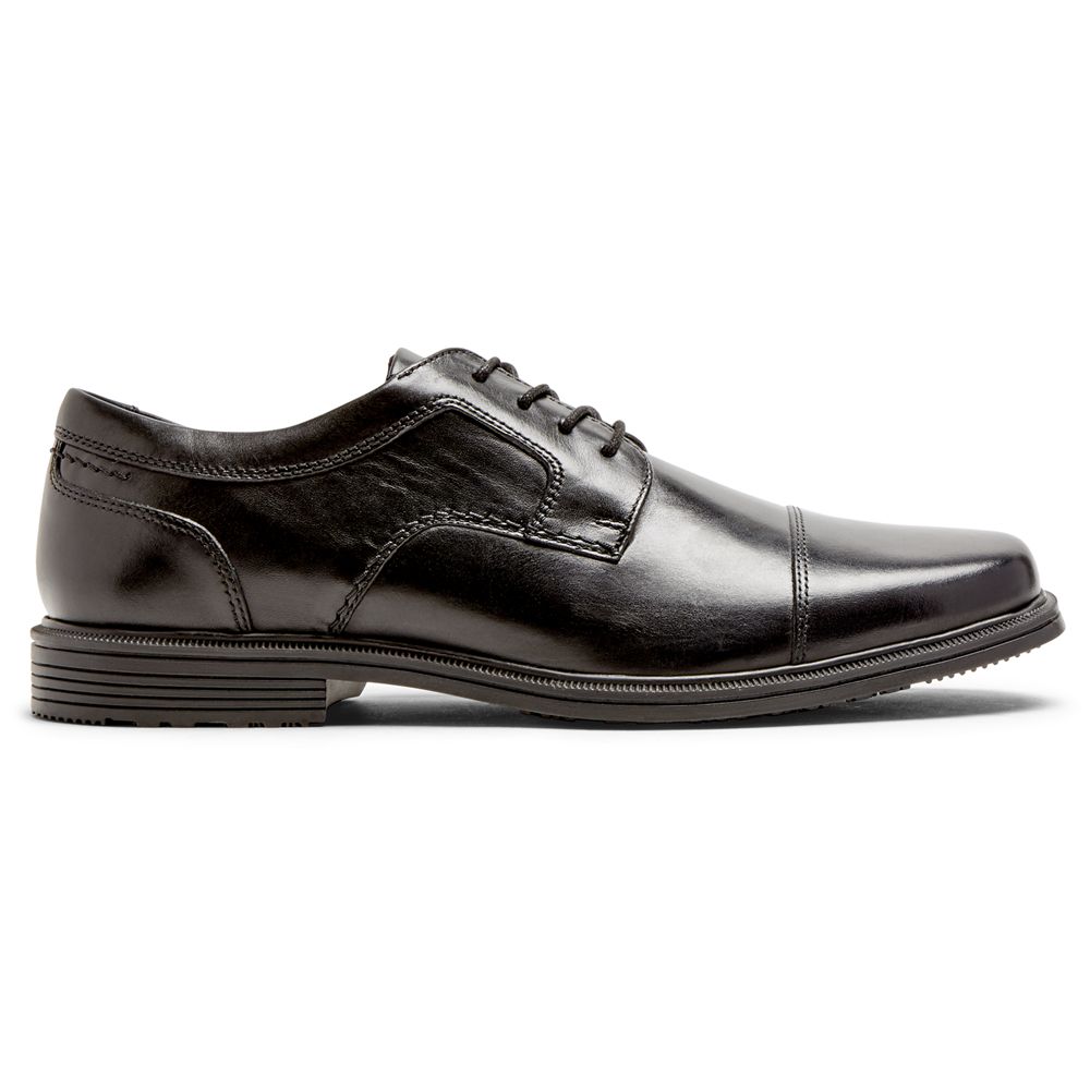 Pantofi Oxford Barbati Rockport Taylor Waterproof Cap Toe Negrii - Romania 0375-OZIKQ